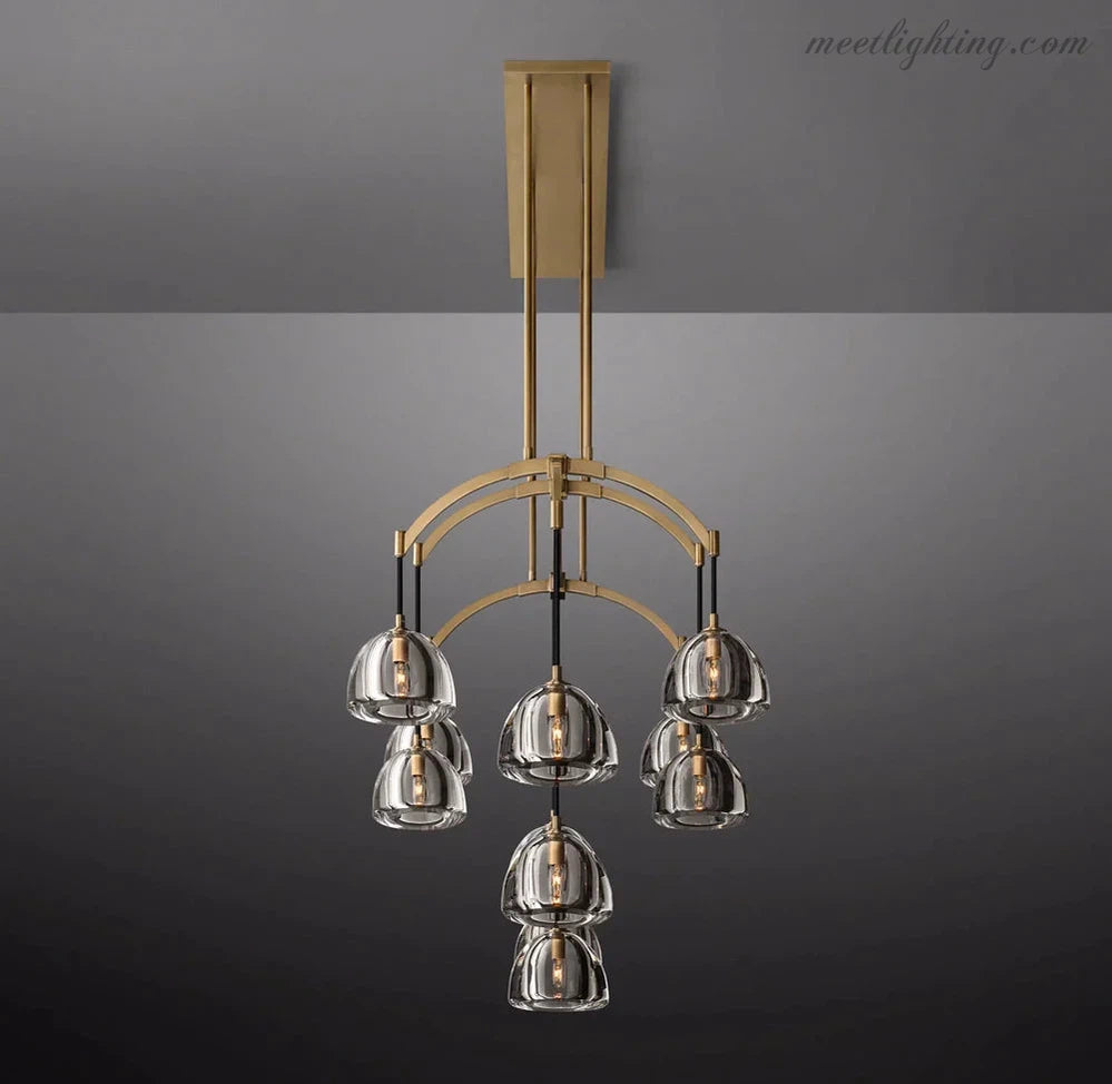 Hemisphere Modern Glass Linear Chandelier 72''-MEET LIGHTING