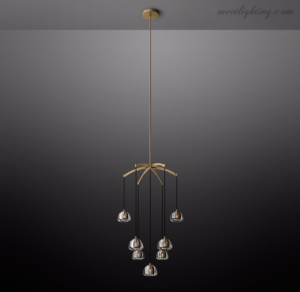 Hemisphere Modern Glass Round Chandelier 36''-MEET LIGHTING