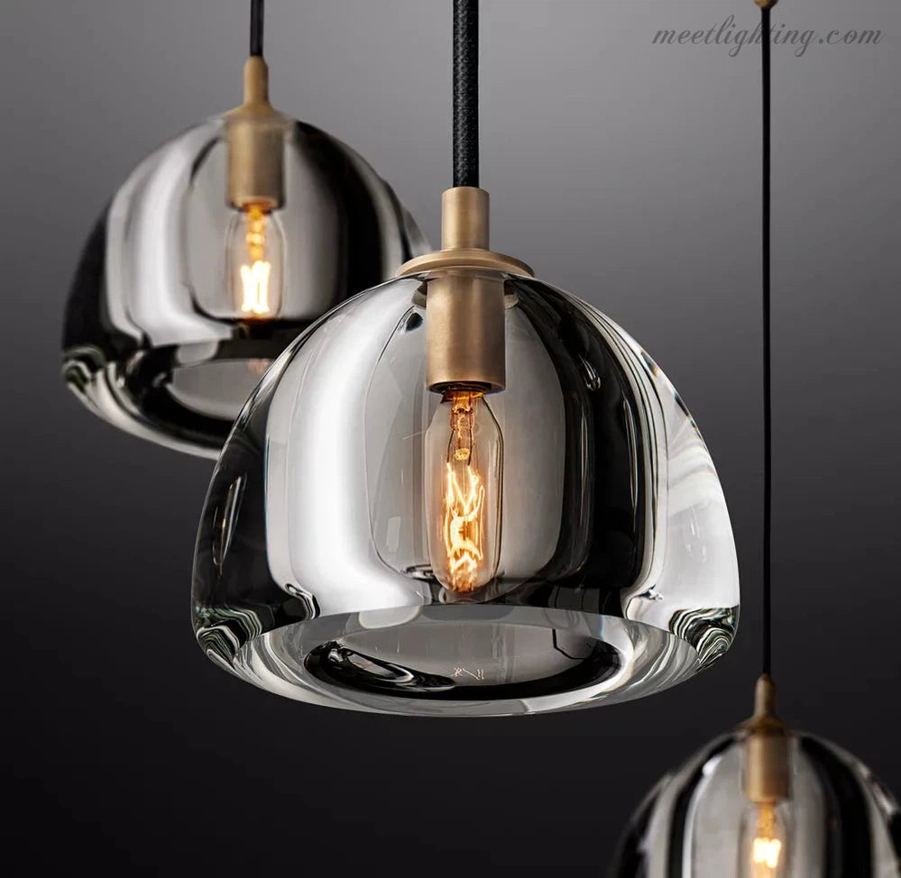 Hemisphere Modern Glass Round Chandelier 36''-MEET LIGHTING