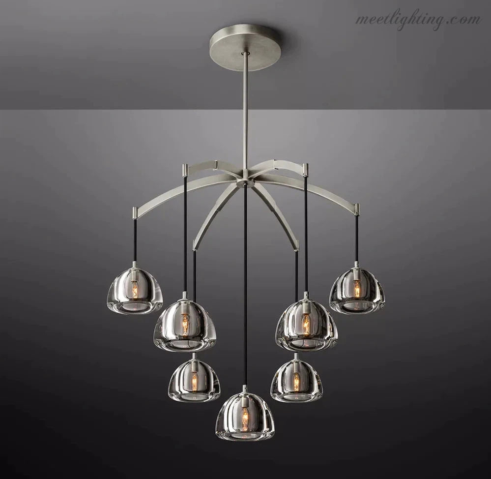 Hemisphere Modern Glass Round Chandelier 36''-MEET LIGHTING