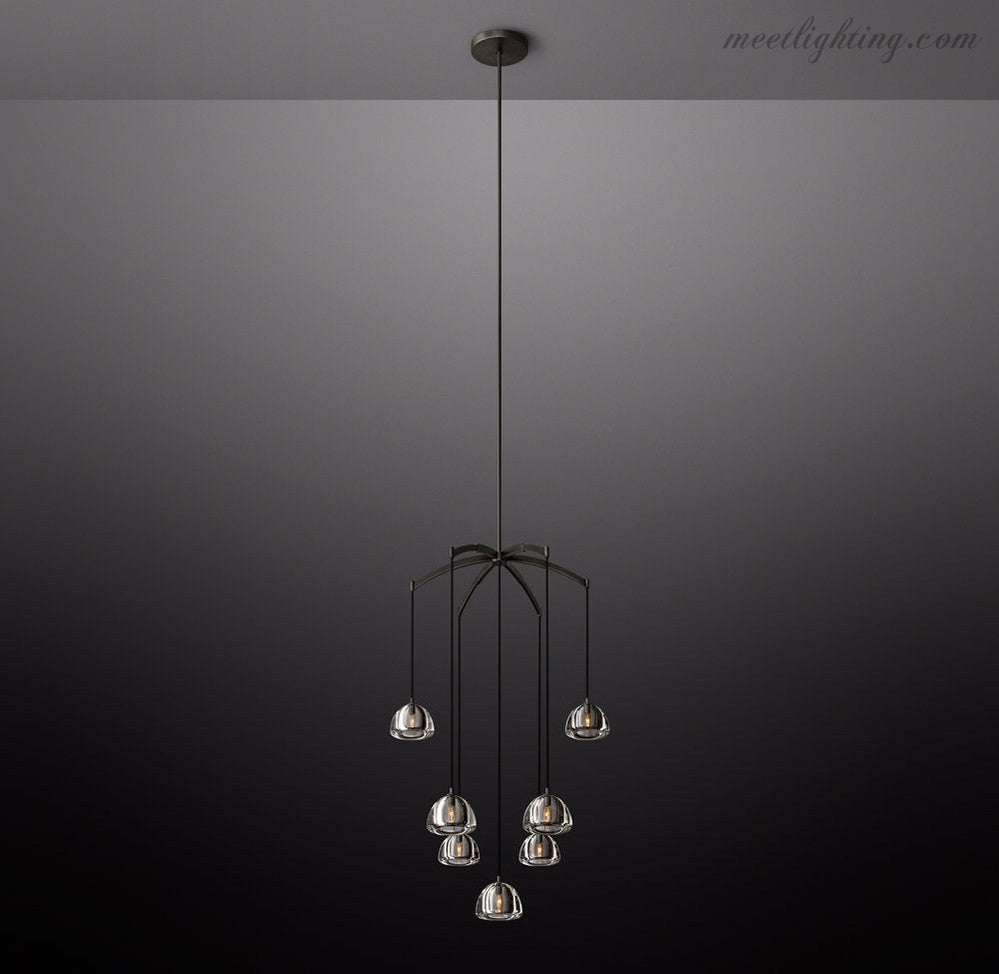Hemisphere Modern Glass Round Chandelier 36''-MEET LIGHTING