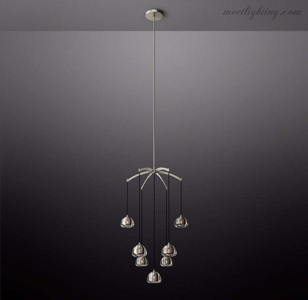 Hemisphere Modern Glass Round Chandelier 36''-MEET LIGHTING
