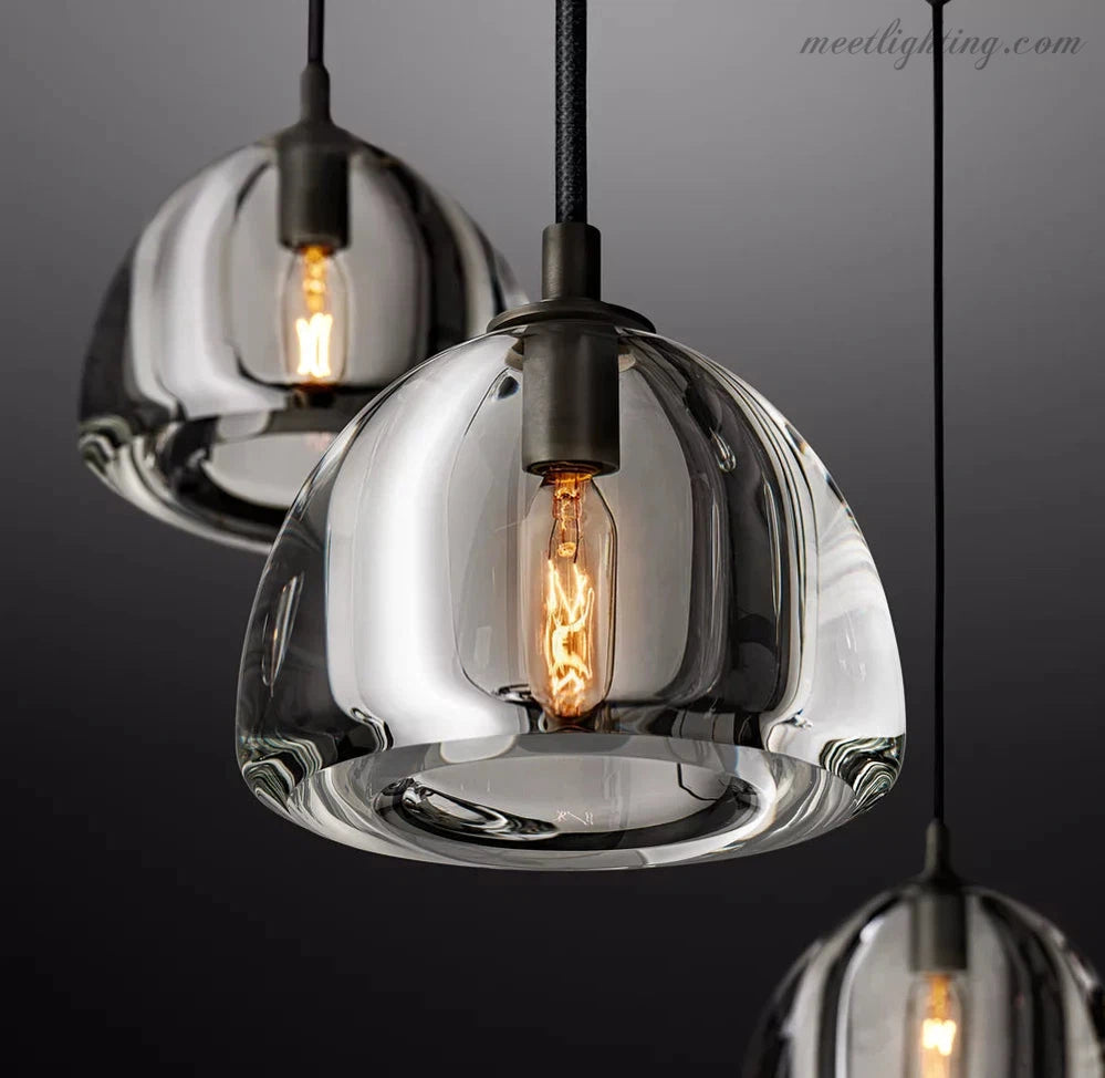 Hemisphere Modern Glass Round Chandelier 36''-MEET LIGHTING