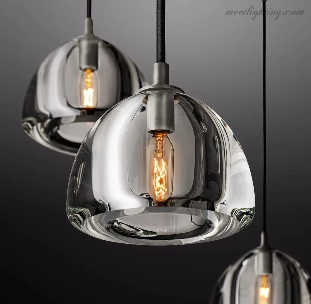 Hemisphere Modern Glass Round Chandelier 36''-MEET LIGHTING