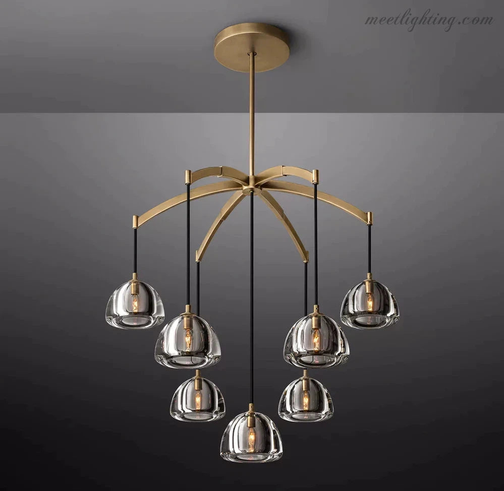 Hemisphere Modern Glass Round Chandelier 36''-MEET LIGHTING