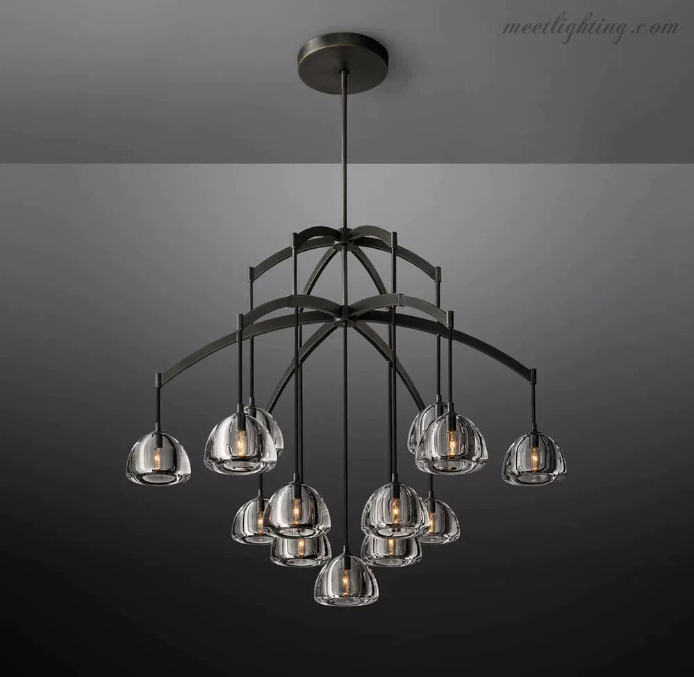 Hemisphere Modern Glass Round Chandelier 48''-MEET LIGHTING