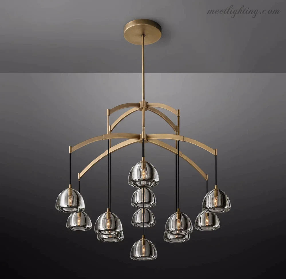 Hemisphere Modern Glass Round Chandelier 48''-MEET LIGHTING
