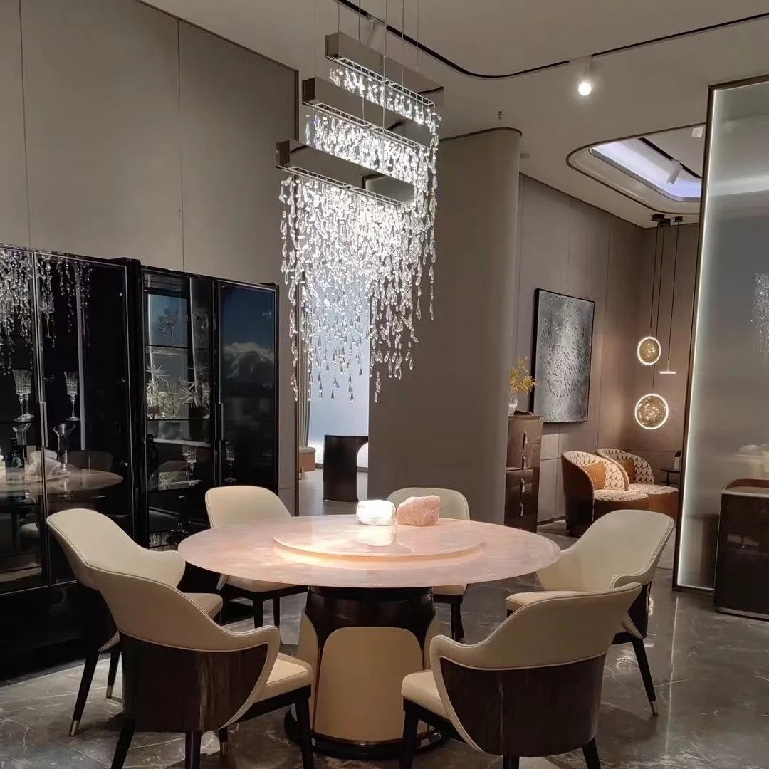 Modern Creative Waterfall Tassel Crystal Chandelier for Dining Room/Kitchen Island-MEET LIGHTING
