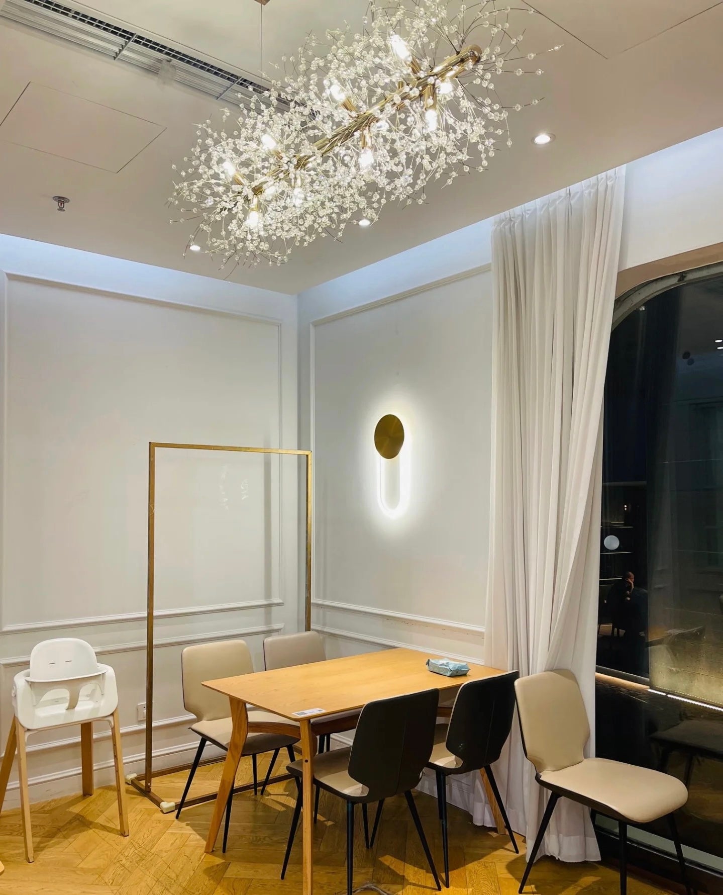 Dandelion Crystal Chandelier Light Firefly/ Glowworm Hanging Lamp Pendant For Rectangle Dining Room-MEET LIGHTING