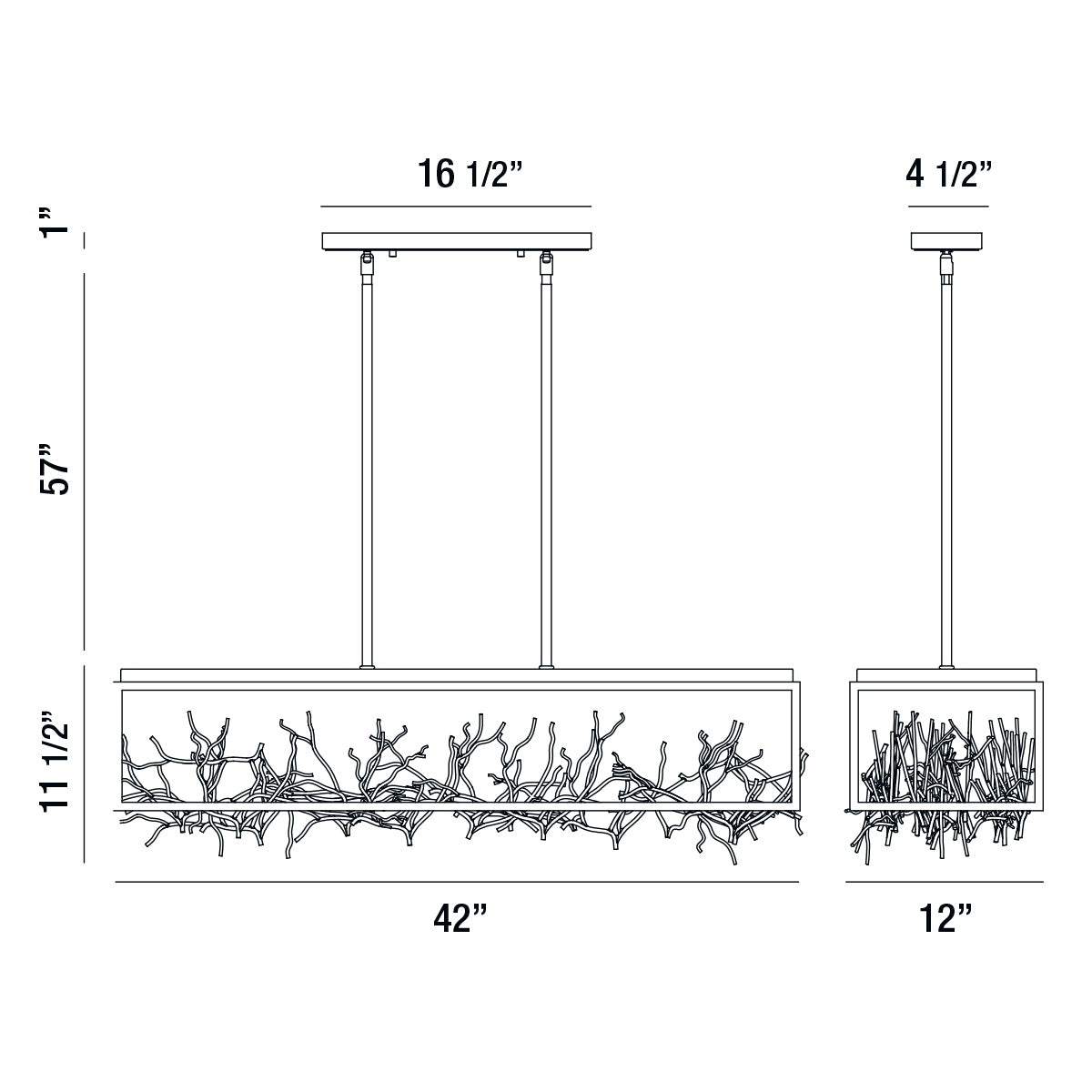 Aerie 8-Light 42" Linear Chandelier-MEET LIGHTING