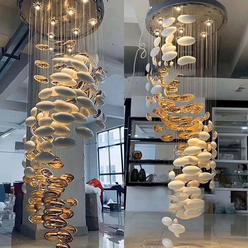 Modern Artistic Unique Golden Dragon Egg Chandelier for Staircase/ Sales Center/ Hotel-MEET LIGHTING