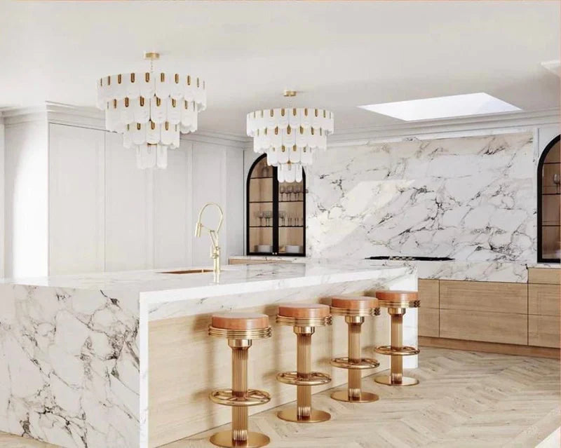 Jacques Brass Crystal Round Chandelier-MEET LIGHTING