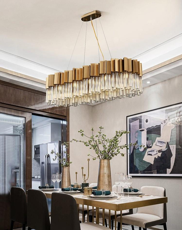 Kubica Oval Crystal Chandelier-MEET LIGHTING