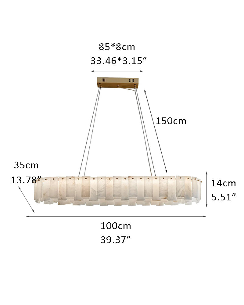 2-Tier Round Alabaster Chandelier in Brass with high ceiling home decor