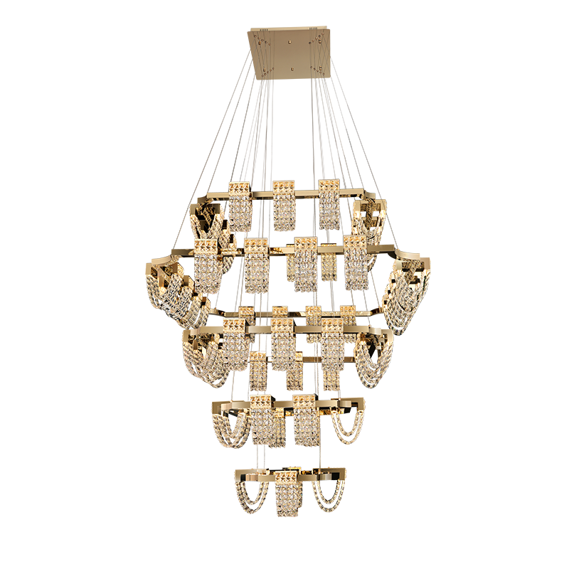 Modern Luxury Newly Crystal Chandelier in Champagne Gold-MEET LIGHTING