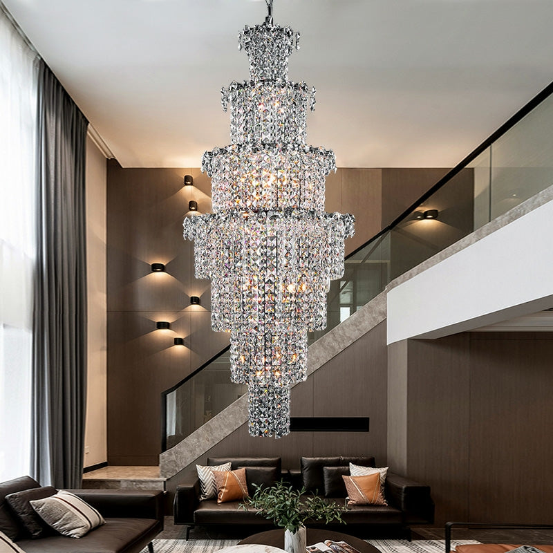 Large Multi-pieces Crystal Chandelier Stylish Ceiling Light Fixture Fo