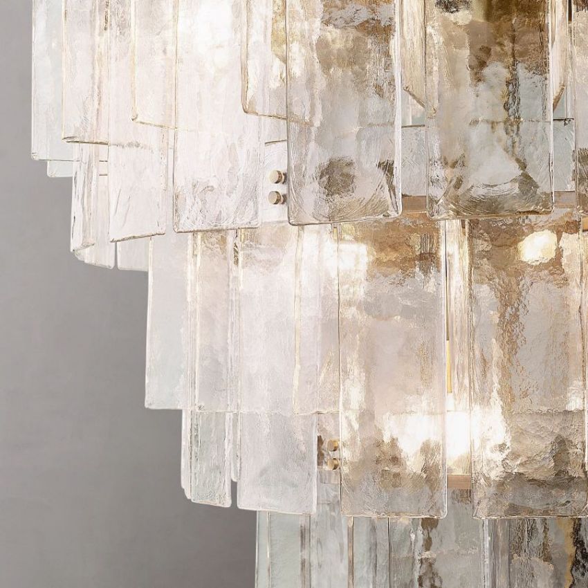 Lattic Clear Glass Tiered Round Chandelier 47"-MEET LIGHTING