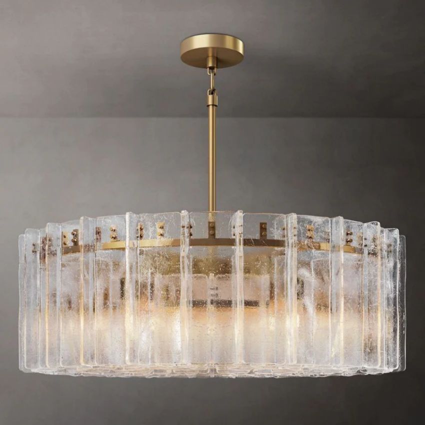 Lattic Clear Glass Round Chandelier 48"-MEET LIGHTING