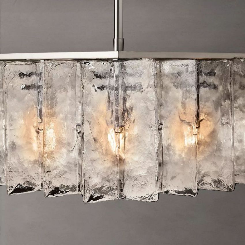 Lattic Clear Glass Square Chandelier 60"-MEET LIGHTING
