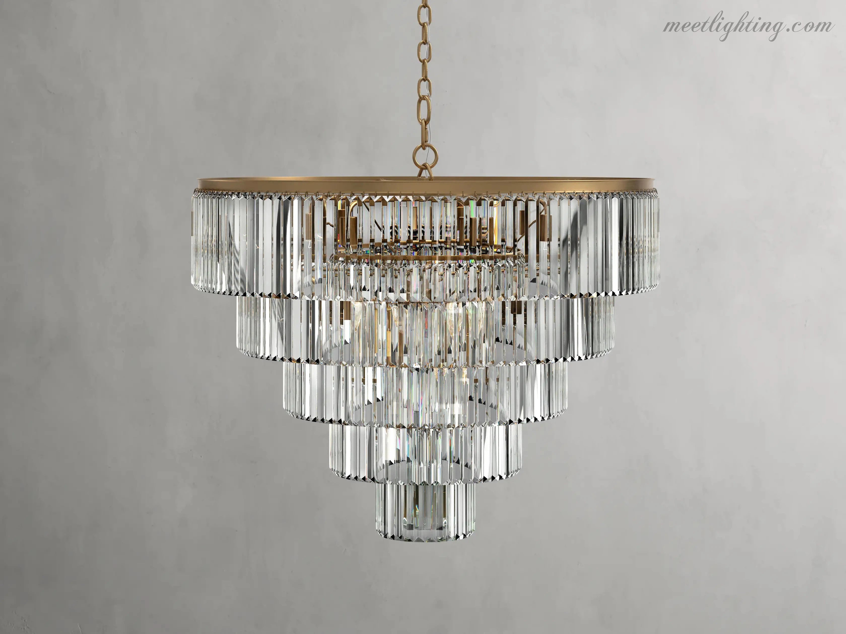 Leyland Crystal Tiered Round Crystal Chandelier-MEET LIGHTING