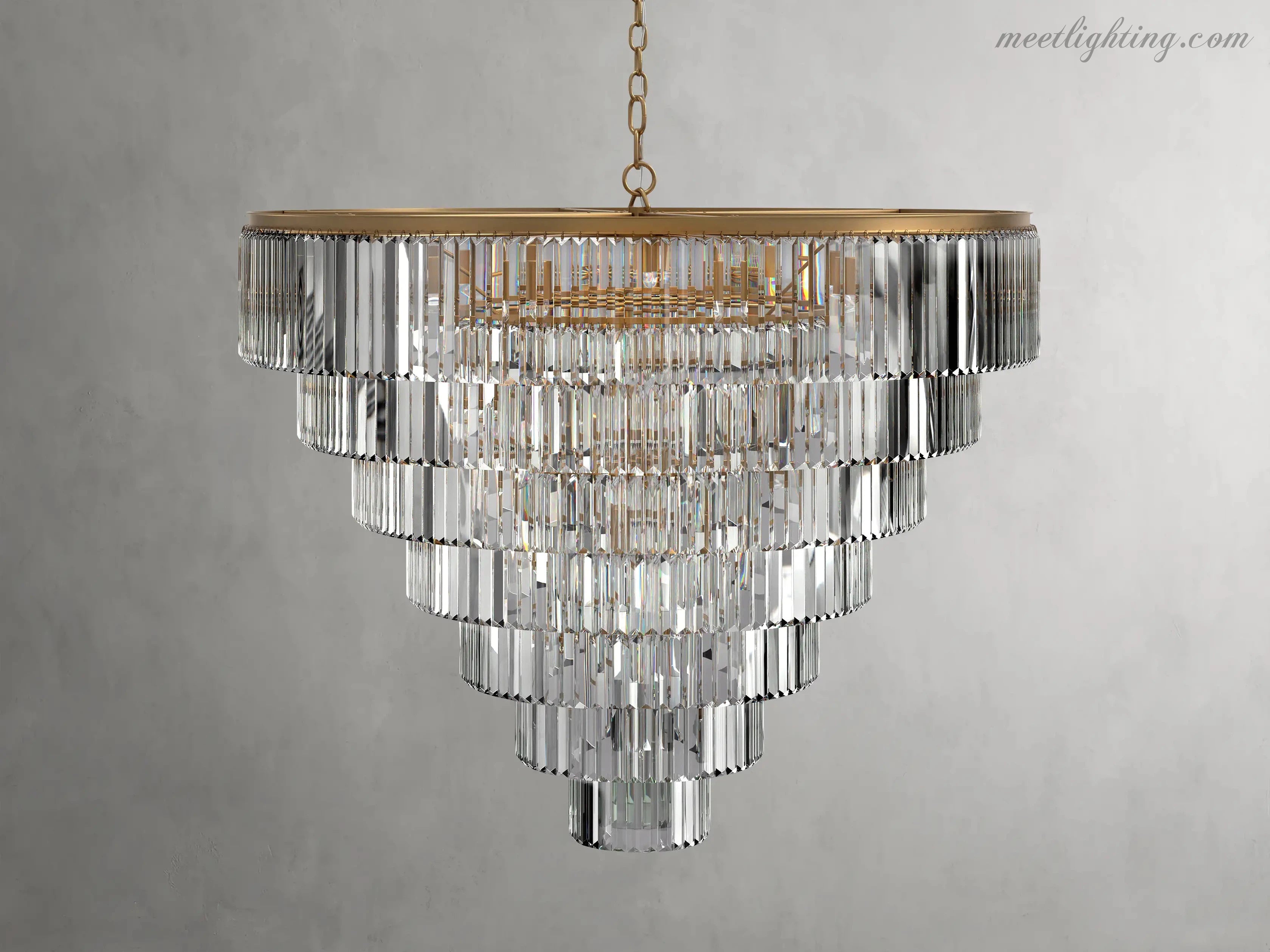 Leyland Crystal Tiered Round Crystal Chandelier-MEET LIGHTING