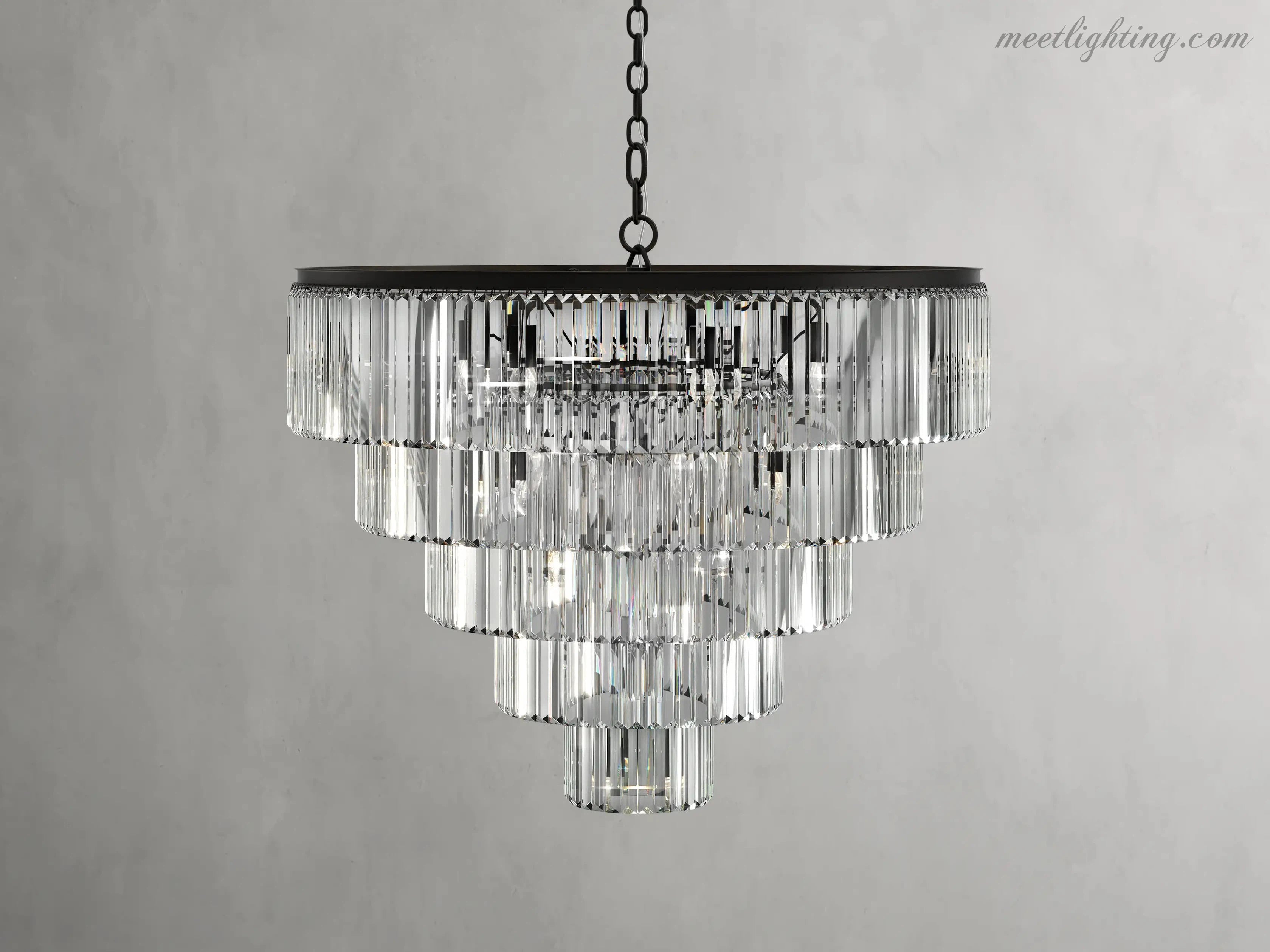 Leyland Crystal Tiered Round Crystal Chandelier-MEET LIGHTING