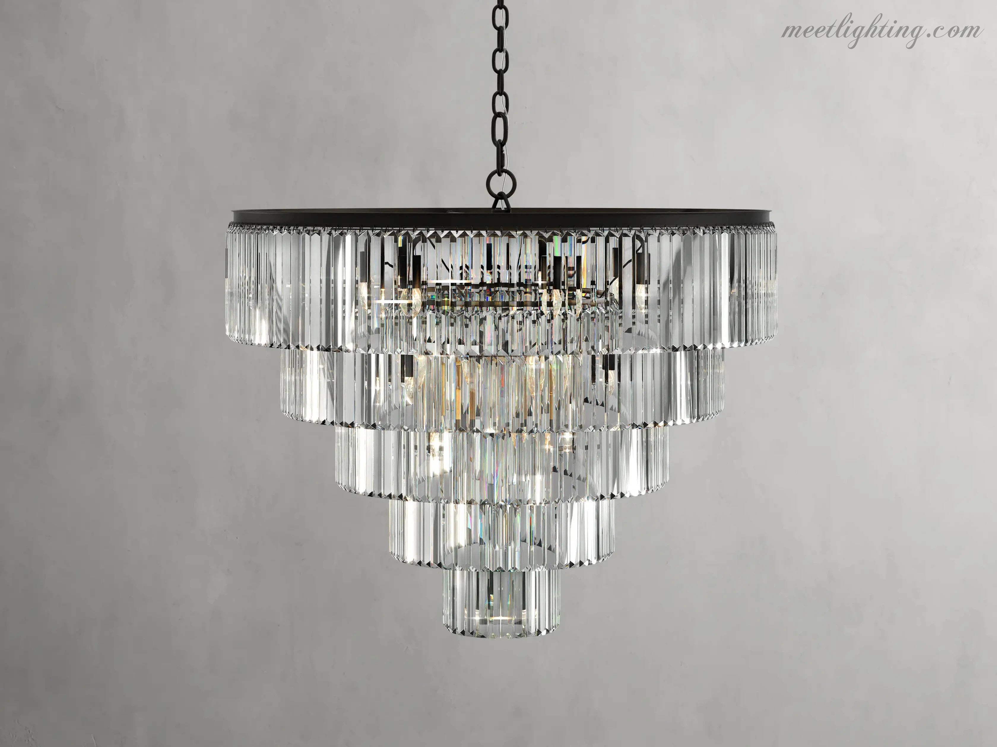 Leyland Crystal Tiered Round Crystal Chandelier-MEET LIGHTING