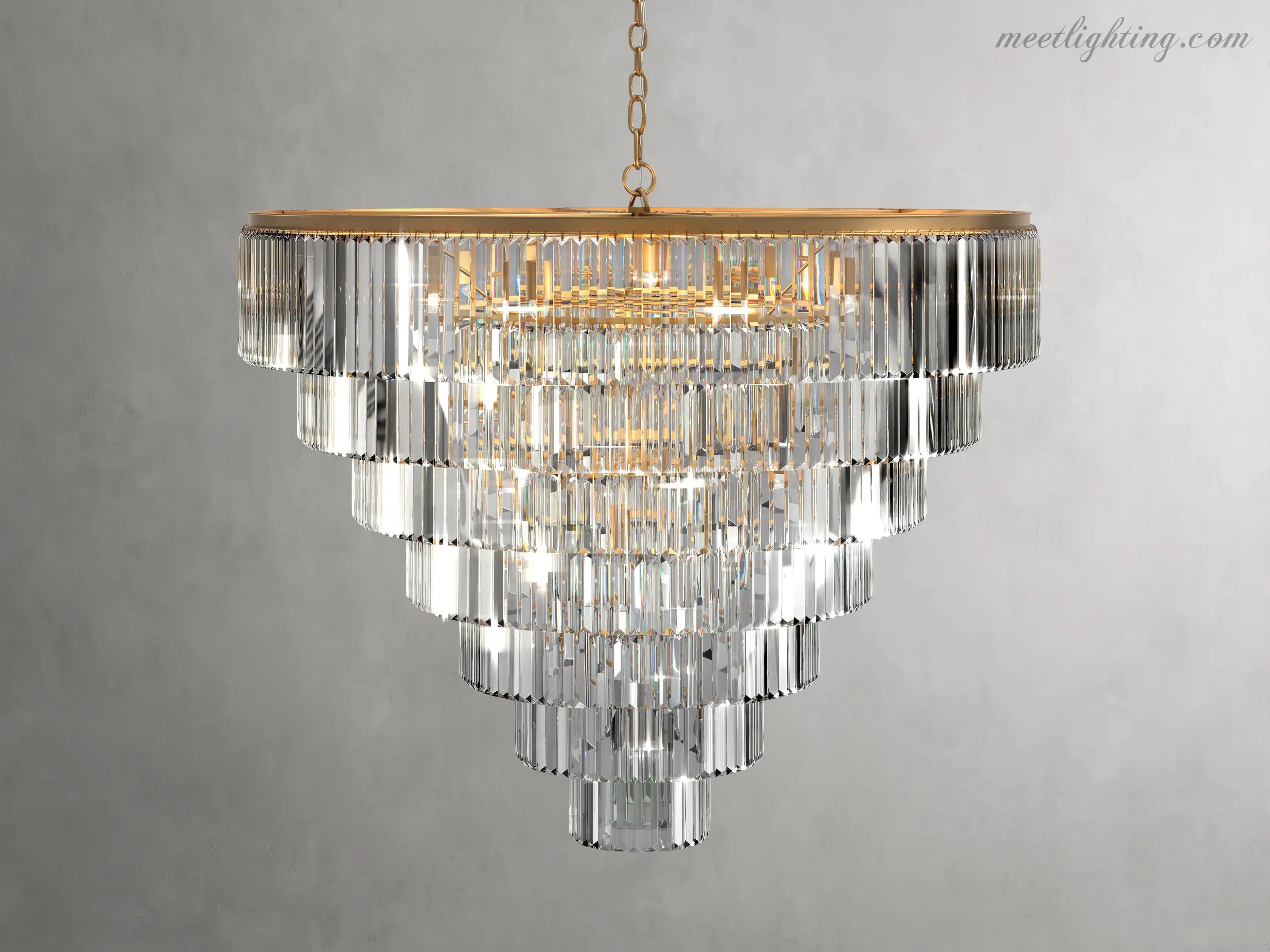 Leyland Crystal Tiered Round Crystal Chandelier-MEET LIGHTING