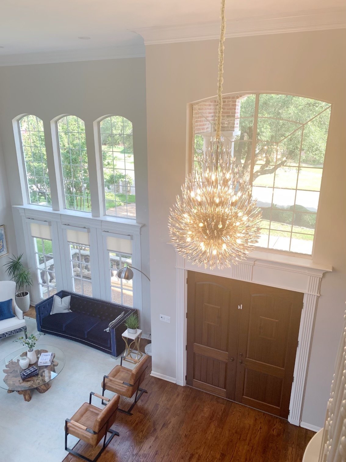 Lily Starburst Crystal Sputnik Chandelier 43"W-MEET LIGHTING