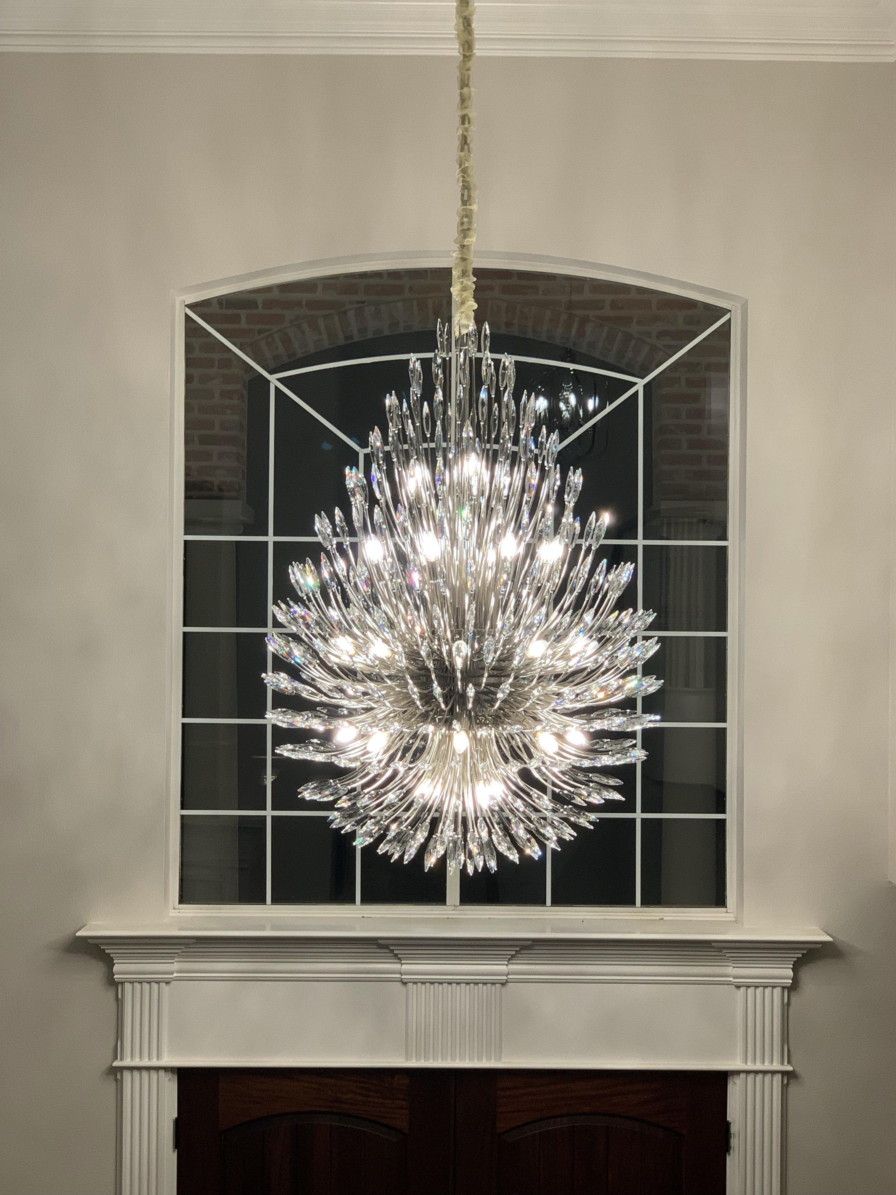 Lily Starburst Crystal Sputnik Chandelier 43"W-MEET LIGHTING