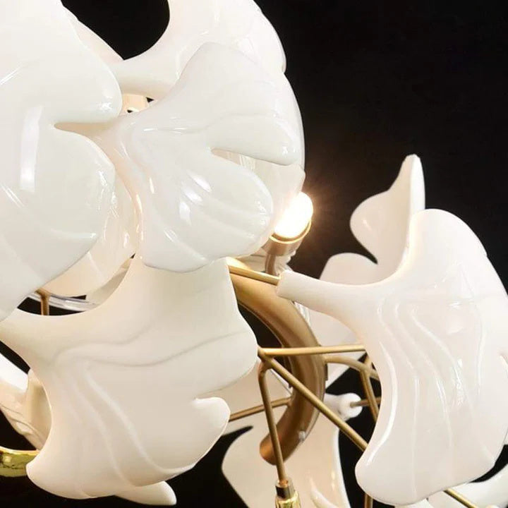 Luxury Ceramic Ginkgo Petal Chandelier-MEET LIGHTING