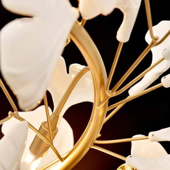 Luxury Ceramic Ginkgo Petal Chandelier-MEET LIGHTING