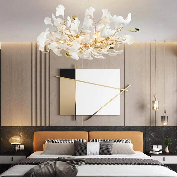 Luxury Ceramic Ginkgo Petal Chandelier-MEET LIGHTING