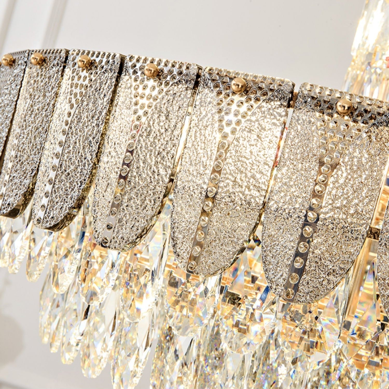 Restaurant/ Hotel Chandelier Foyer Duplex High Ceiling Light Fixture For Staircase/ Living Room In Gray/ Amber/ Blue Trimmed-MEET LIGHTING