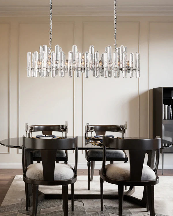Bonnington Crystal Linear Chandelier 72"-MEET LIGHTING