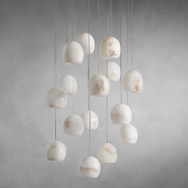 MAEVA ALABASTER ROUND CHANDELIER 13'' 21'' 36''-MEET LIGHTING