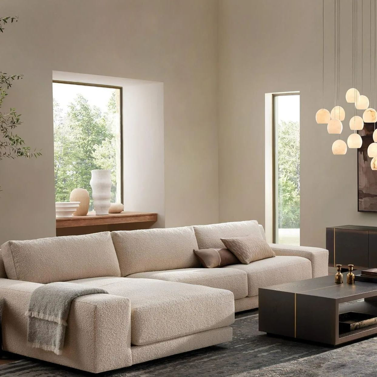 MAEVA ALABASTER ROUND CHANDELIER 13'' 21'' 36''-MEET LIGHTING