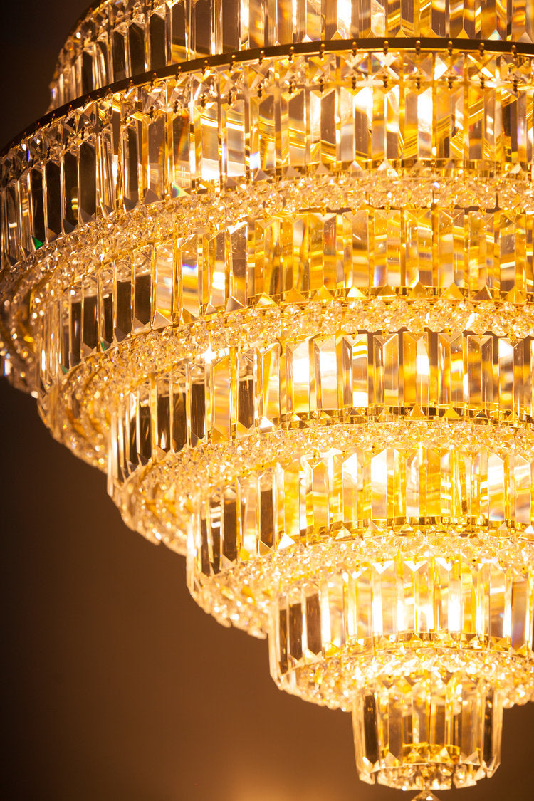 Chrome/ Silver/ Gold Extra Large Chandelier For Foyer Living Room Staircase Crystal Ceiling Lighting Fixture-MEET LIGHTING