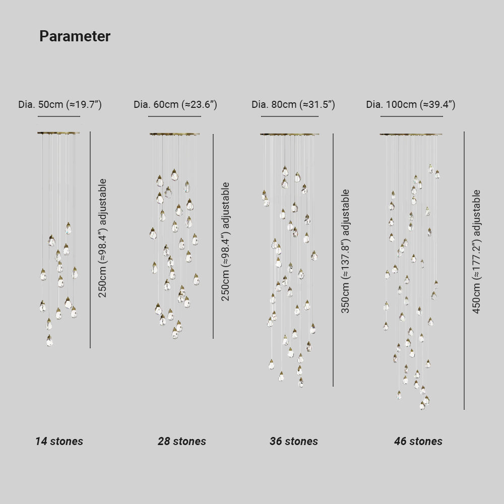 Masonry Faceted Crystal Prisms Chandelier-MEET LIGHTING