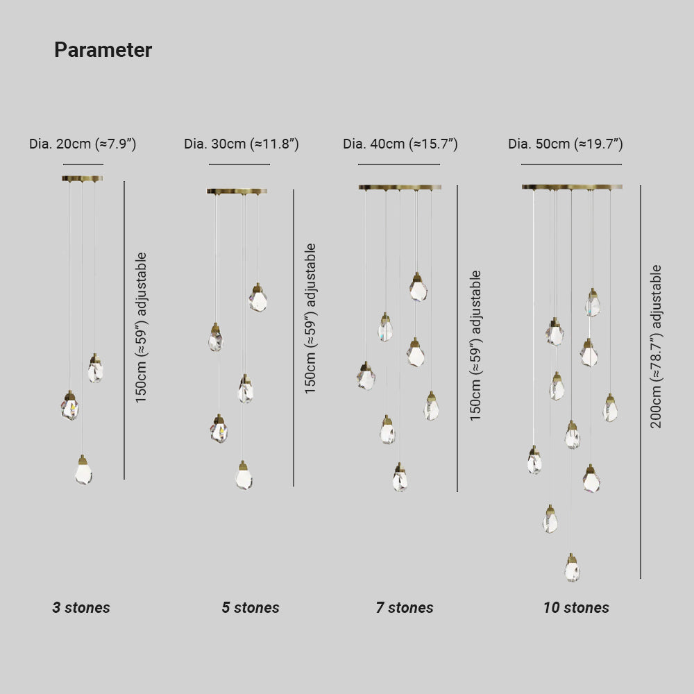 Masonry Faceted Crystal Prisms Chandelier-MEET LIGHTING