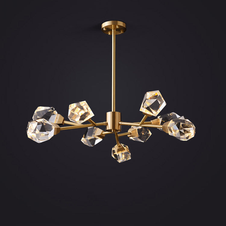 Masonry Faceted Crystal Prisms Chandelier-MEET LIGHTING