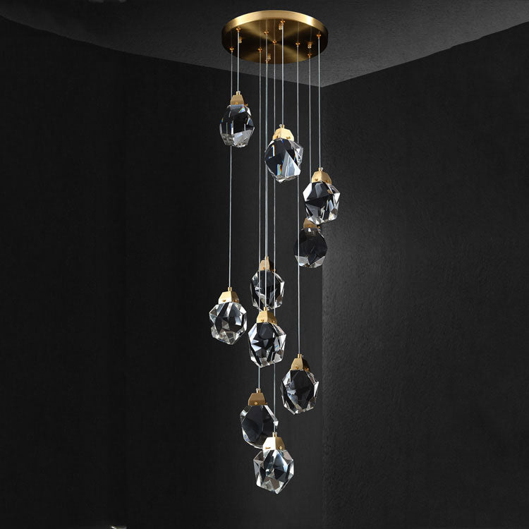 Masonry Faceted Crystal Prisms Chandelier-MEET LIGHTING