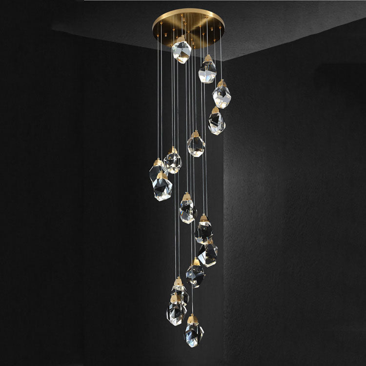 Masonry Faceted Crystal Prisms Chandelier-MEET LIGHTING