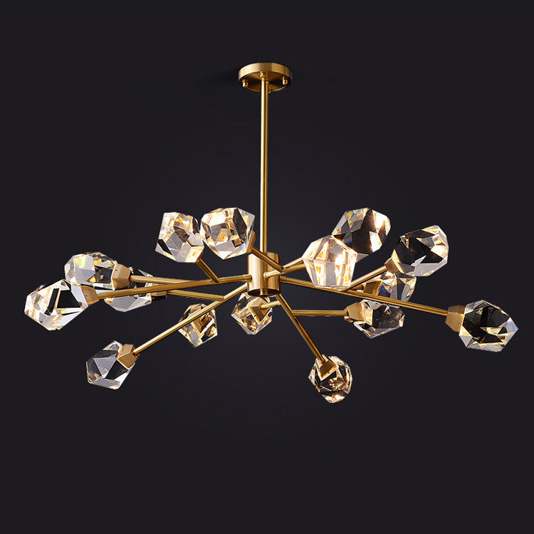 Masonry Faceted Crystal Prisms Chandelier-MEET LIGHTING