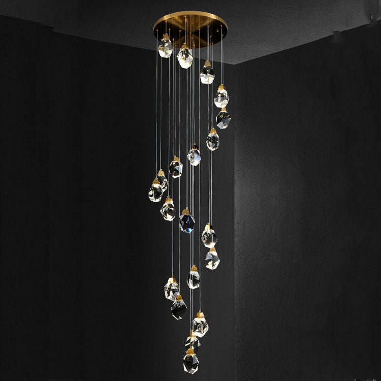 Masonry Faceted Crystal Prisms Chandelier-MEET LIGHTING