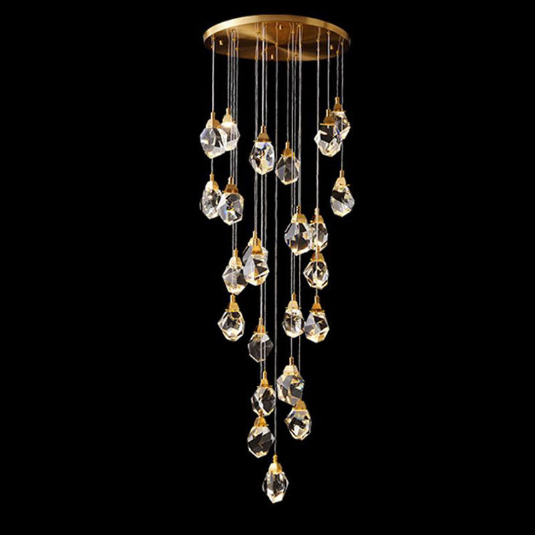 Masonry Faceted Crystal Prisms Chandelier-MEET LIGHTING