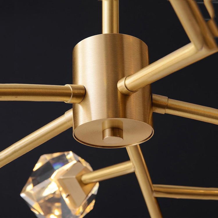 Masonry Faceted Crystal Prisms Chandelier-MEET LIGHTING