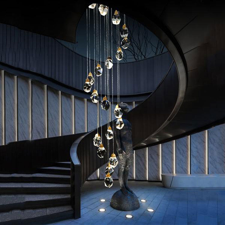 Masonry Faceted Crystal Prisms Chandelier-MEET LIGHTING