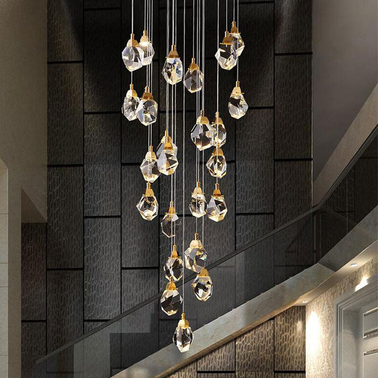 Masonry Faceted Crystal Prisms Chandelier-MEET LIGHTING