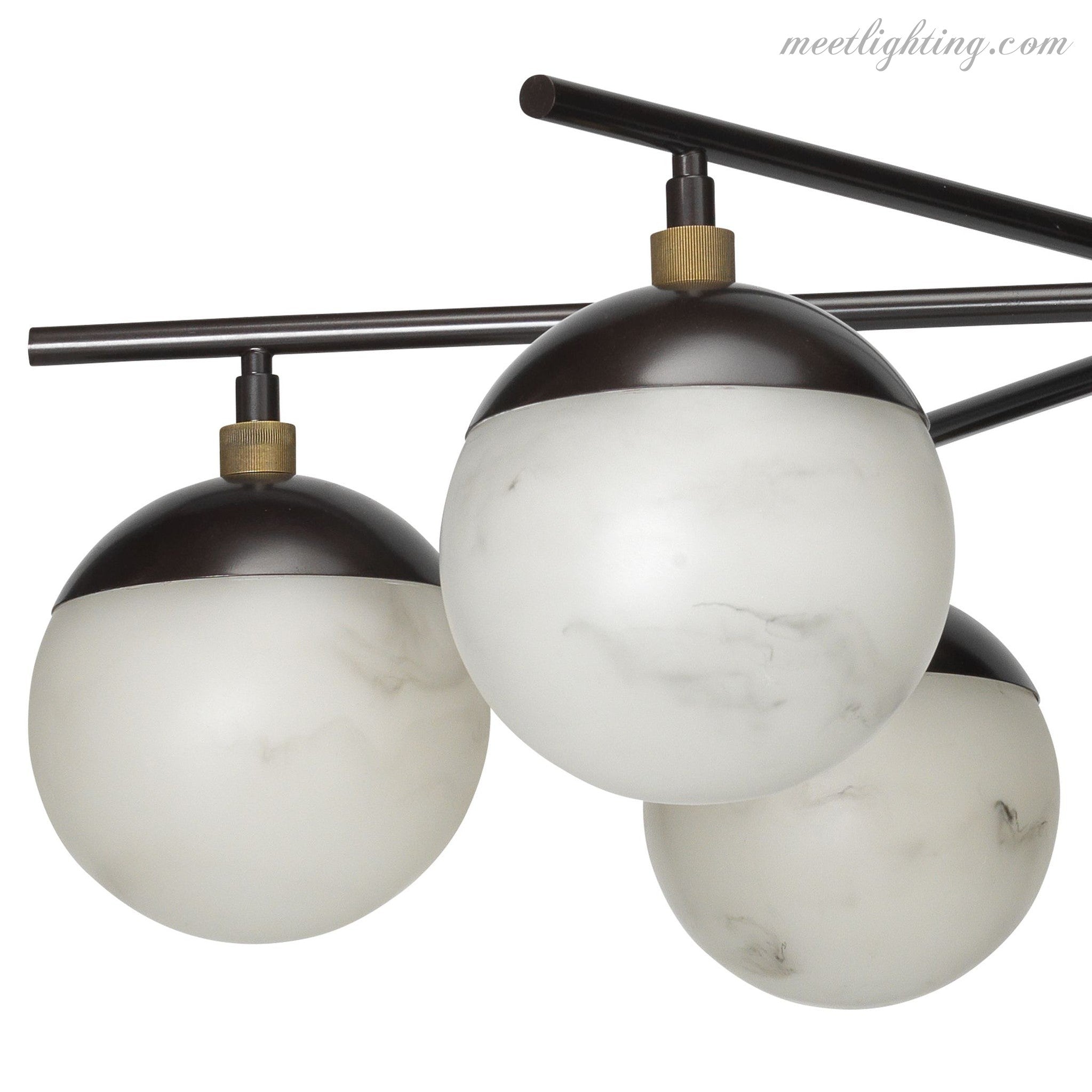 Metro Alabaster 6 Light Chandelier-MEET LIGHTING